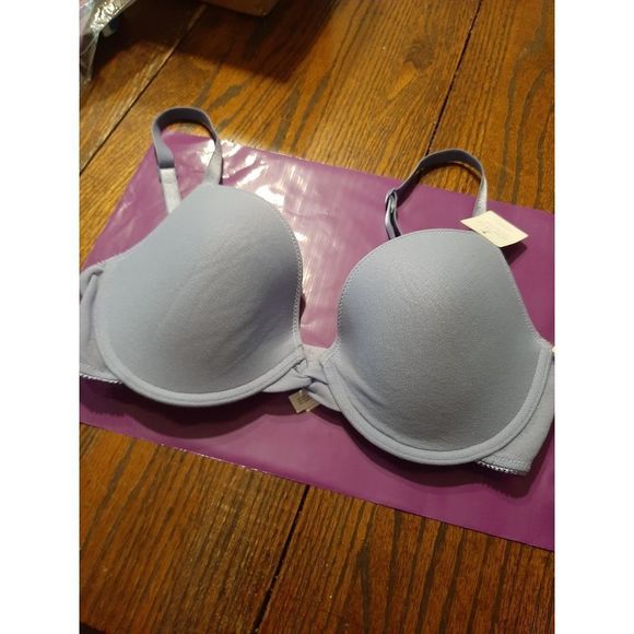 New 34D On Gossamer Light Purple Bump-It- Up Bra Dramatic Lift Irresistable Clea - Picture 1 of 5